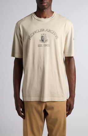 Moncler Logo Graphic T-Shirt in Soft Beige at Nordstrom, Size Xxx-Large