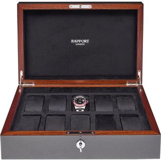 Rapport London Carbon Fibre Ten Watch Box in Grey at Nordstrom