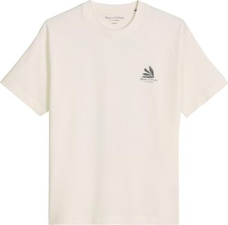 Marc O'Polo T-Shirt MARC OPOLO, Herren, Gr. XXL, egg wei&szlig;, Jersey, Obermaterial: 100% Baumwolle, loose fit, Rundhals, Shirts T-Shirt, loose fit mit R&uuml;ckenprint