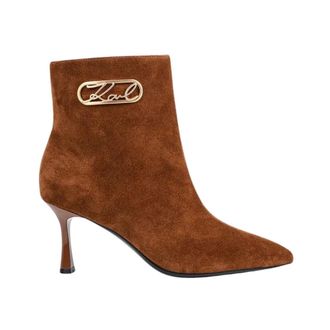 Karl Lagerfeld Sienna Enkellaarsjes - Dames - Schoenen - Bruin - Maat: 39 EU Leer