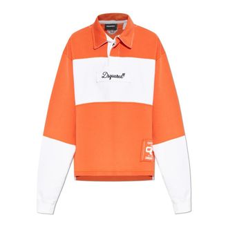 Dsquared2 Polo met Geborduurd Logo - Dames - Polos - Oranje - XS - Katoen - Tops