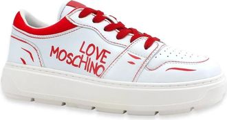 Love Moschino Schoenen, Dames, Wit, 39 EU, Leer, Bold Love Sneakers