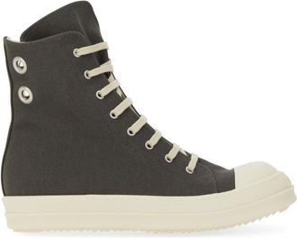 Rick Owens High-Top Cotton Sneakers