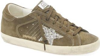Golden Goose Super-Star Low Top Sneaker in Green/Platinum at Nordstrom, Size 10Us