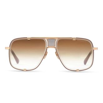 Dita Eyewear Mach-Five Bold Oversized Square Sunglasses with Metallic Gold Finish