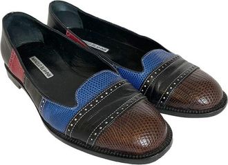 Manolo Blahnik Colourblock Leather Loafers Size 36