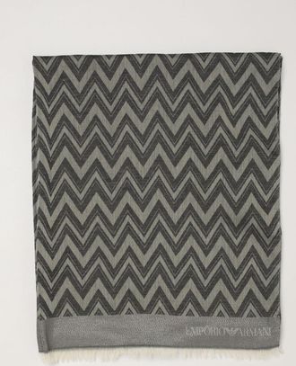 Emporio Armani Stola in misto cotone con motivo a zig zag jacquard