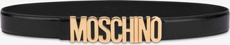 Moschino Cintura in vitello Logo Lettering - Nero