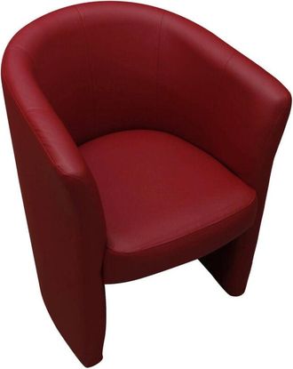 Dmora Poltrona con rivestimento in ecopelle, colore rosso, cm 65 x 78 x 60, con imballo rinforzato - Dmora