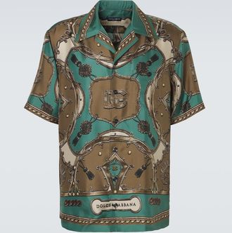 Dolce & Gabbana Printed silk twill bowling shirt