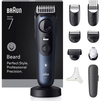 Braun BeardTrimmer 7 BT7540 regolabarba Batteria 40 2 cm Bagnato e secco Nero, Blu