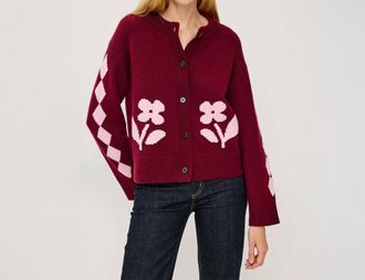 Rails Mavie Cardigan Sweater In Garnet Daisy