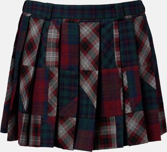 Miu Miu Minigonna patchwork in lana vergine