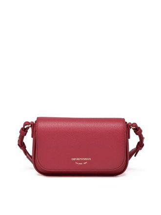 Emporio Armani Red Textured Polyurethane Shoulder Bag