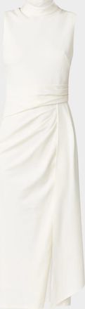 Shoshanna Park Draped Mock-Neck Midi Dress