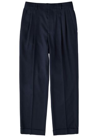 パンツ CASABLANCA BLACK WOOL PANT Wool Gabardine Flare Trousers in Black – SVRN