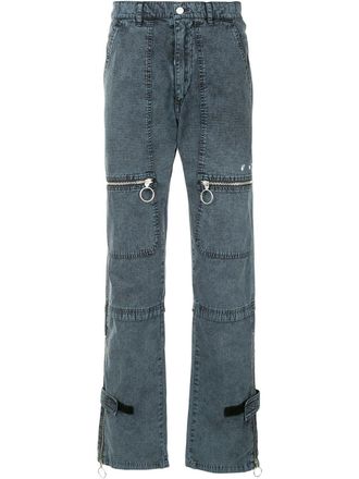 Off-white Broek met ritsdetail - Blauw
