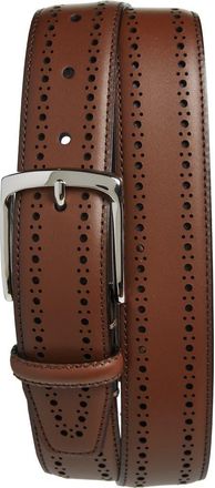 Allen Edmonds Manistee Brogued Leather Belt in Brown/brown at Nordstrom, Size 30