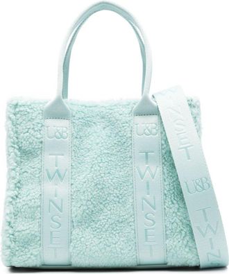 Twin-Set faux-fur tote bag - Blue