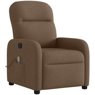 vidaXL Sill&oacute;n Reclinable Con Masaje De Tela Marr&oacute;n Vidaxl
