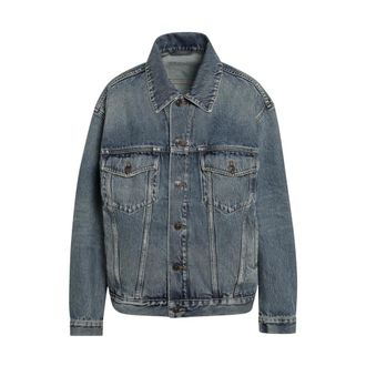 Balenciaga Denim Jackets, female, Blue, Size: 2XS Kick Denim Jacket