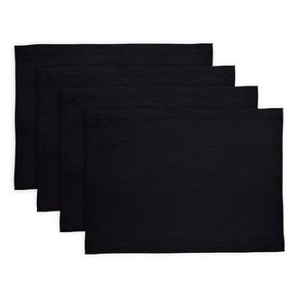 Solino Home Linen Placemats - Diana, 14 x 19 in Black at Nordstrom, Size Medium