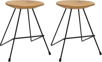 vidaXL Taburetes de cocina 2 unidades madera de teca maciza vidaXL