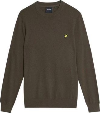 Lyle & Scott Cotton Merino Crew Neck Jumper - Heren - Ronde hals truien - Bruin - XL - Katoen - Truien & Vesten