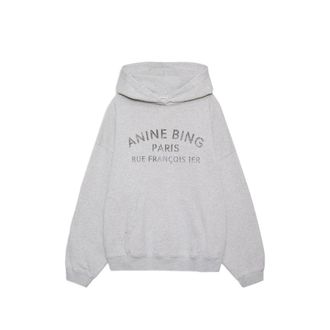 Anine Bing Harvey Sweatshirt Paris Stencil - Heather Grey