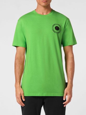 Plein Sport T-shirt slim fit in cotone con logo a contrasto sul petto