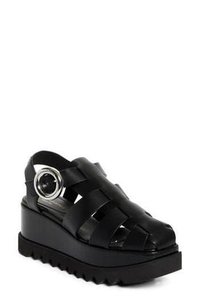 Stella McCartney Elyse Wedge Fisherman Sandal in Black at Nordstrom Rack, Size 9.5Us / 39.5Eu