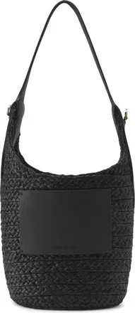 Helen Kaminski Nisida Raffia Bucket Bag in Charcoal/black at Nordstrom