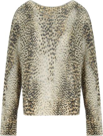 Twinset Beige Animal Print Sweater