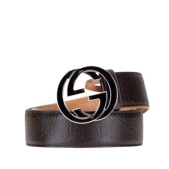 Gucci Pre-owned Belts, female, Brown, Size: ONE SIZE Pre-owned Embossed Leather Belt