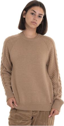 Fay Trui met ronde hals - Dames - Ronde hals truien - Bruin - M - Wol - Truien & Vesten