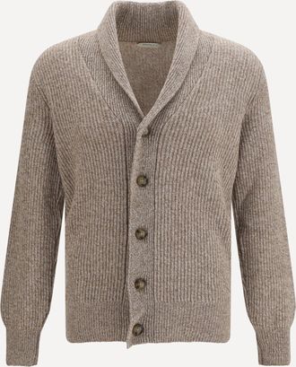 Brooksfield Cardigan con collo a scialle in lana vergine Man 54