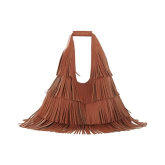 Manila Grace Fringe Shoulder Bag - female - Manila Grace - Shoulder Bags - Brown - ONE SIZE - Bags