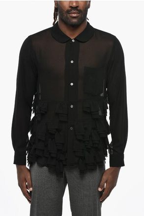 Comme Des Garçons BLACK Camicia Trasparente con Volant taglia M