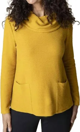 Habitat Ripple Effect Pocket Cowl Top In Honey