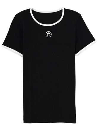 Marine Serre Logo Cotton White Trim T-Shirt