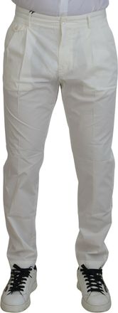 Dolce & Gabbana White Cotton Skinny Chino Mens Pants