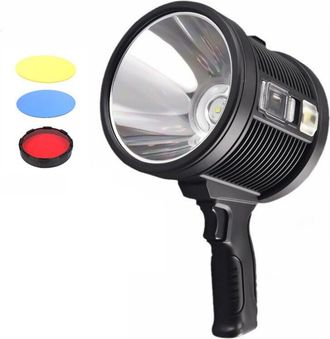 OEM Foco Recargable, Linterna Led Brillante De 2200 L&uacute;menes, Linterna De Larga Duraci&oacute;n, Focos Para Exteriores Con Paneles Solares Para Caza, Camping, Nav