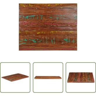 vidaXL vidaXL Tavolo in legno di recupero - Piano Tavolo 100x80x2,5 cm Rettangolare in Massello di Recupero
