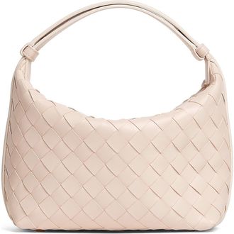 Bottega Veneta Mini Wallace Intrecciato Leather Shoulder Bag in Cameo-Gold at Nordstrom