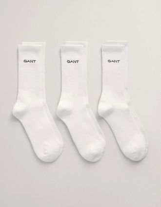 GANT Mens GANT Mens Sport Socks 3-Pack - 110 White - Size: 9/9.5/10/10.5/11