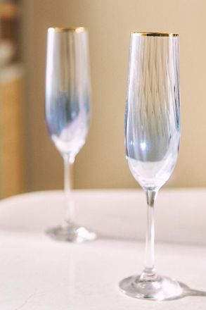 Anthropologie Waterfall Flutes, Set of 4
