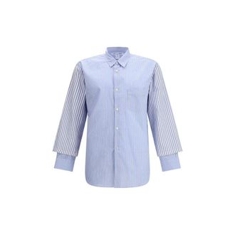 Comme Des Gar&ccedil;ons Light Blue Cotton Pattern Mens Shirt