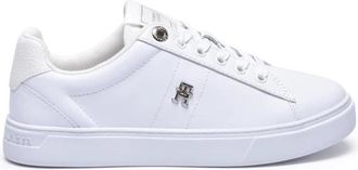 Tommy Hilfiger Essential Elevated Court Sneaker - Dames - Sneakers - Wit - 35 EU - Leer - Schoenen
