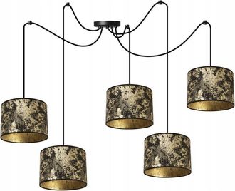 OEM L&aacute;mpara De Techo Colgante, Pantalla Con Estampado De Ara&ntilde;a, Dorada