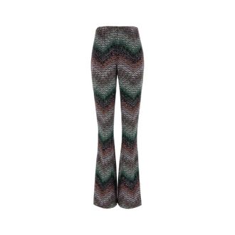 Missoni Wide Trousers, female, Multicolor, Size: XS Embroidered Viscose Blend Flared Pant